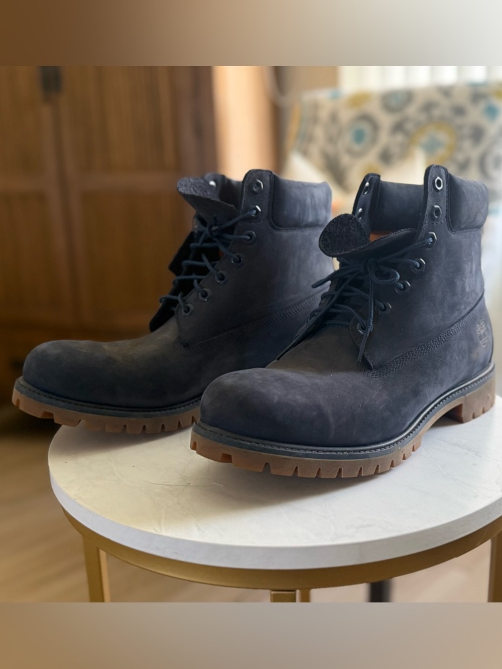 Timberland Men's Navy Nubuck Lace-Up Work Boots